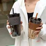 Leather handheld glass tumbler