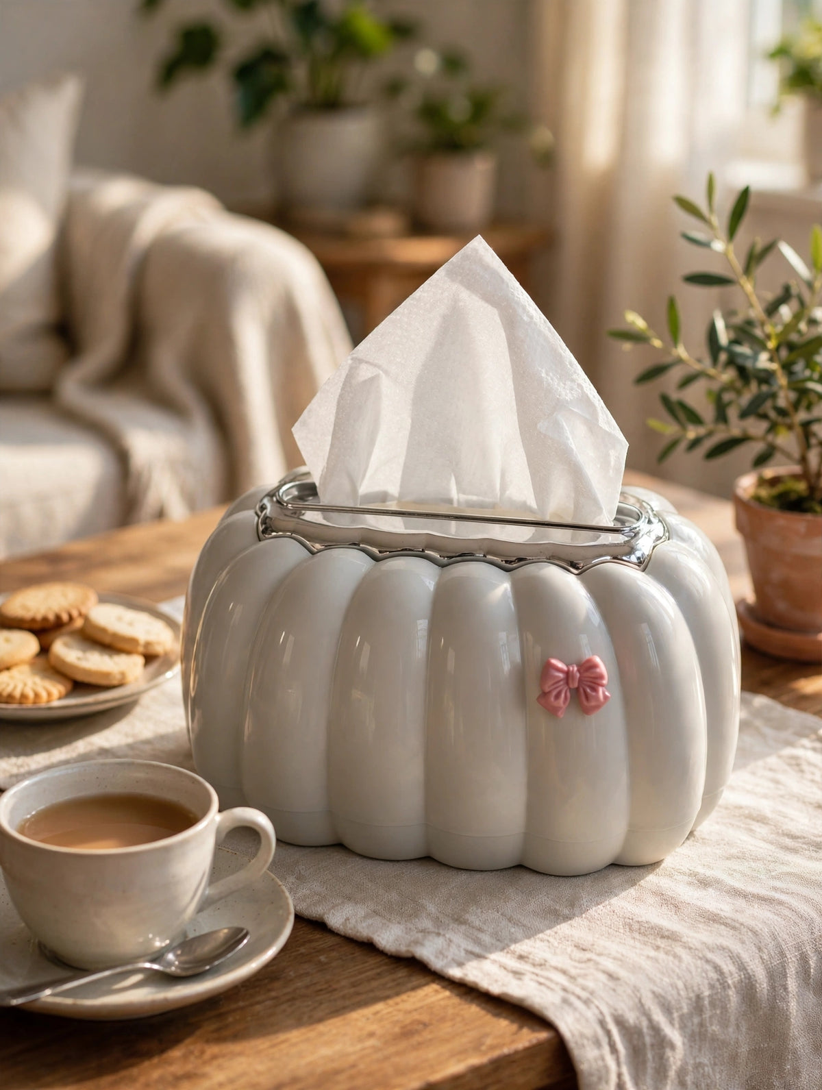 Pumpkin Shape Plastic Tissue Box