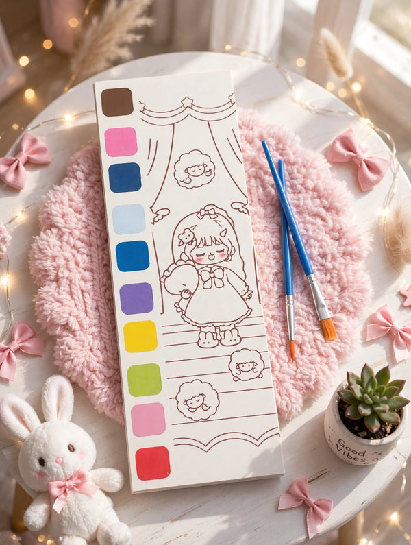 Kawaii Water Colouring Book Book Mark