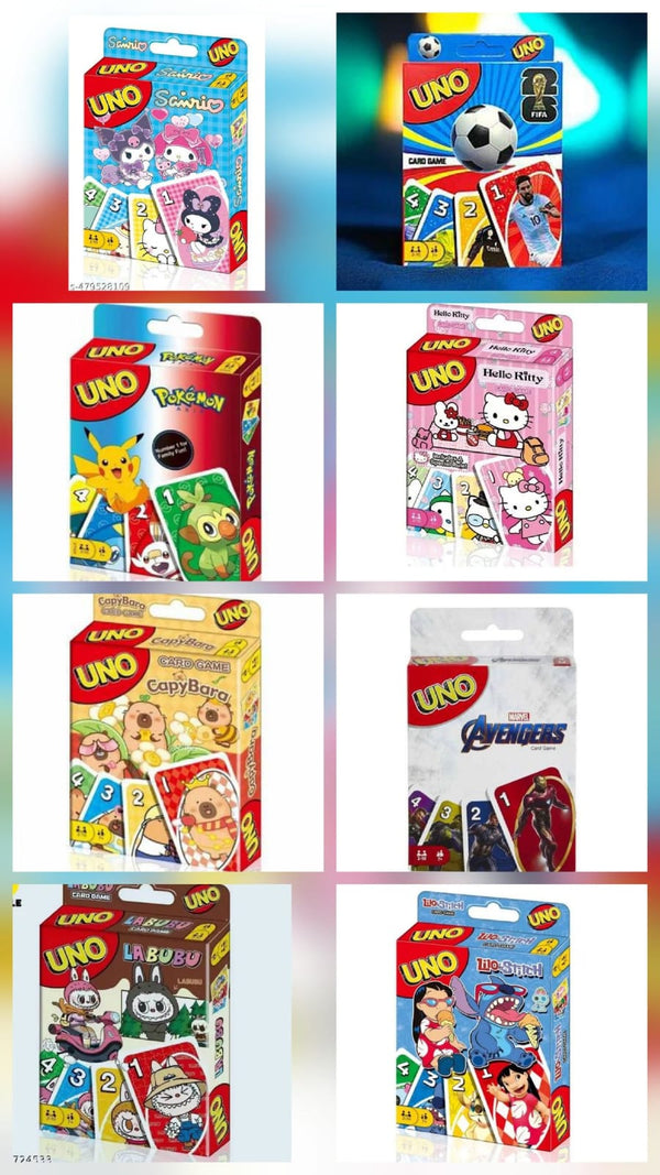Cartoon themed uno cards