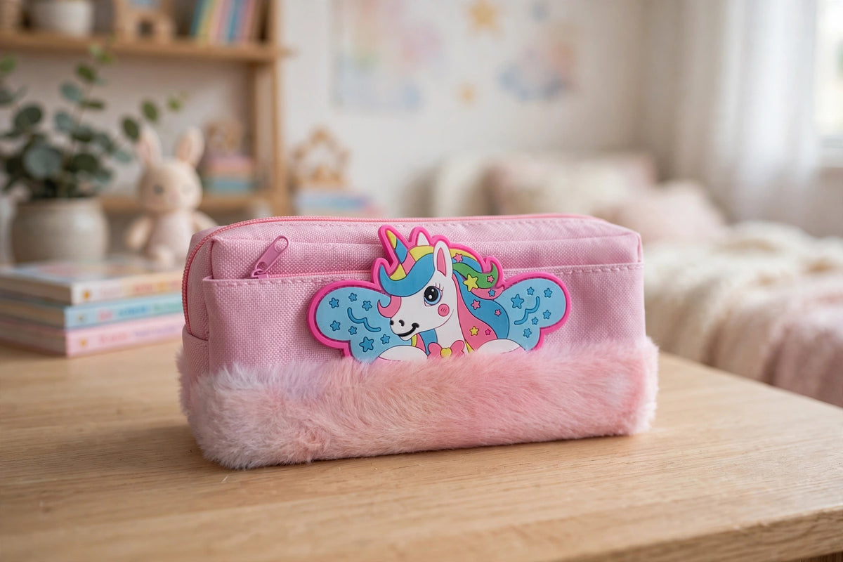 Soft fur unicorn pouch